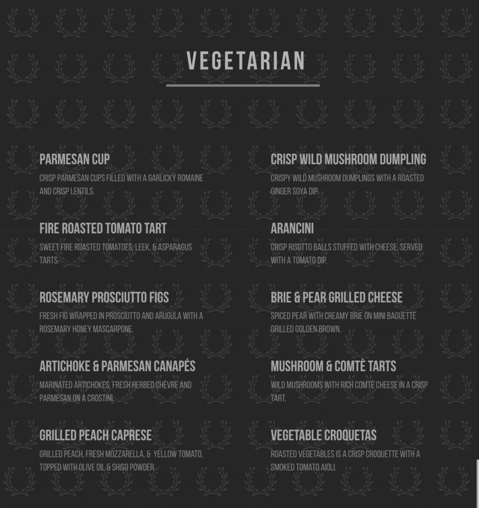 Vegetarian Hors D'oeuvres